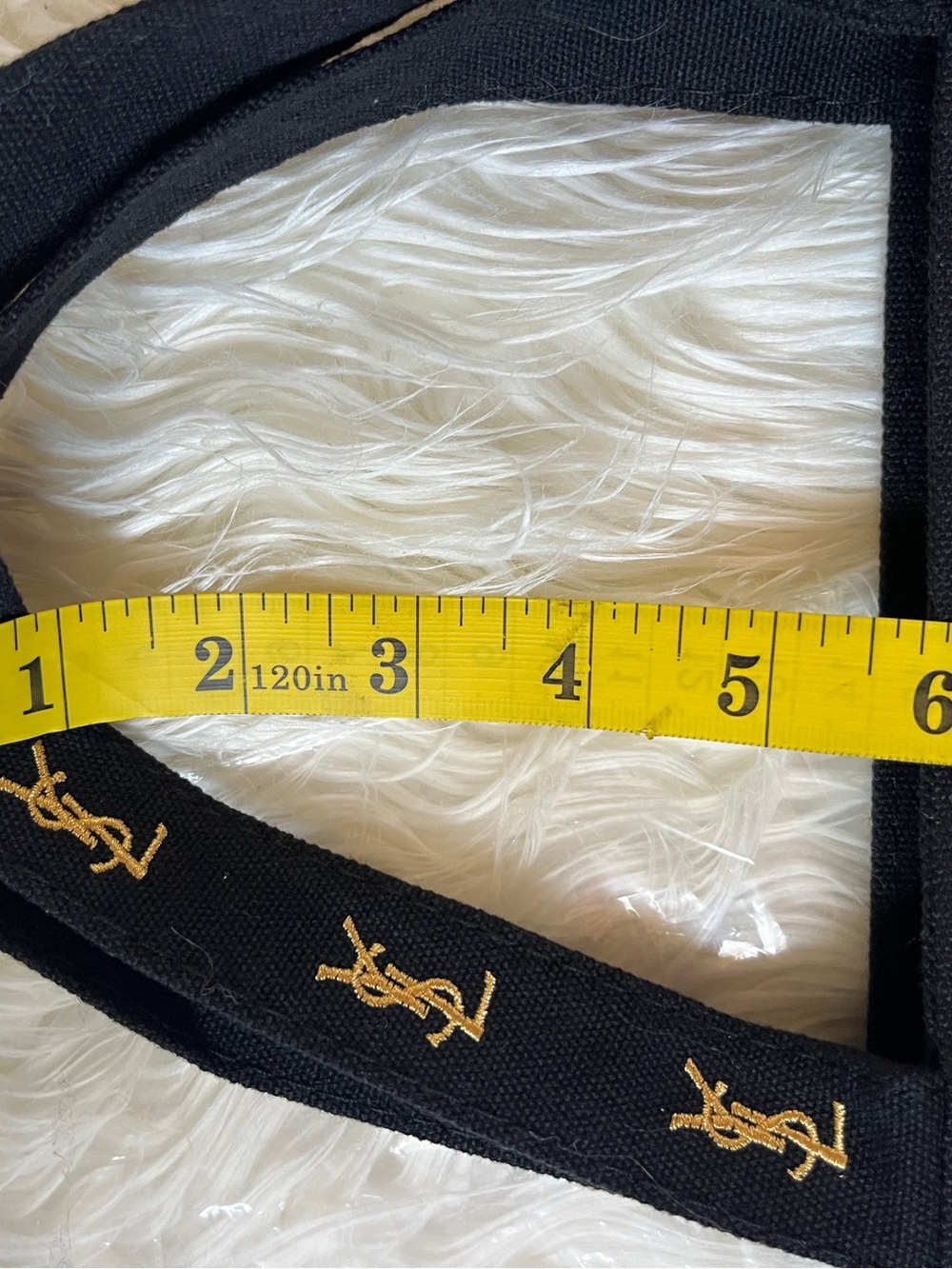 Yves Saint Laurent Black Canvas Tote with Gold YSL Embroidery, GWP - Picture 15 of 16